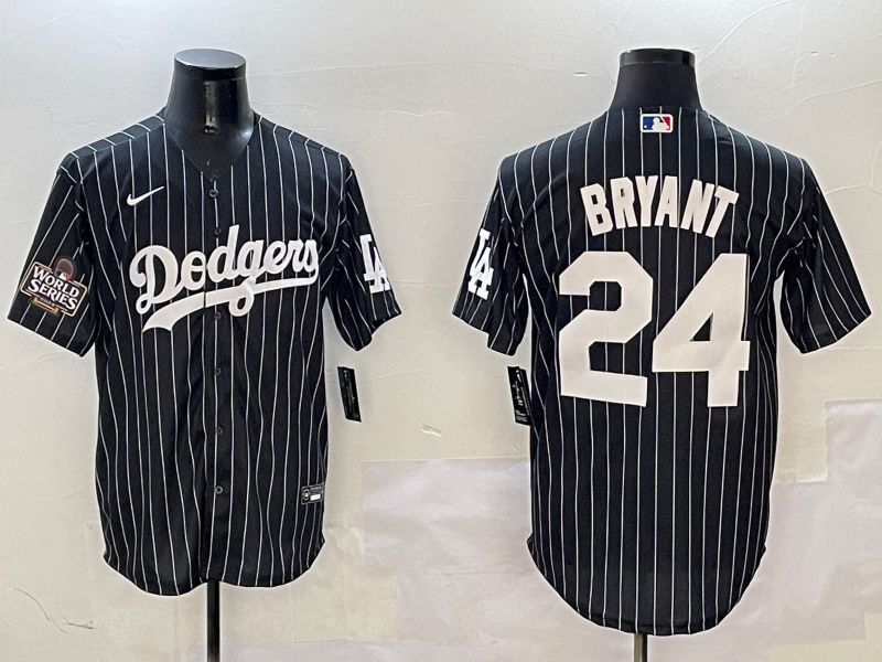 Men Los Angeles Dodgers #24 Bryant Black Stripe Jointly Name 2025 Nike MLB Jersey style 6->los angeles dodgers->MLB Jersey